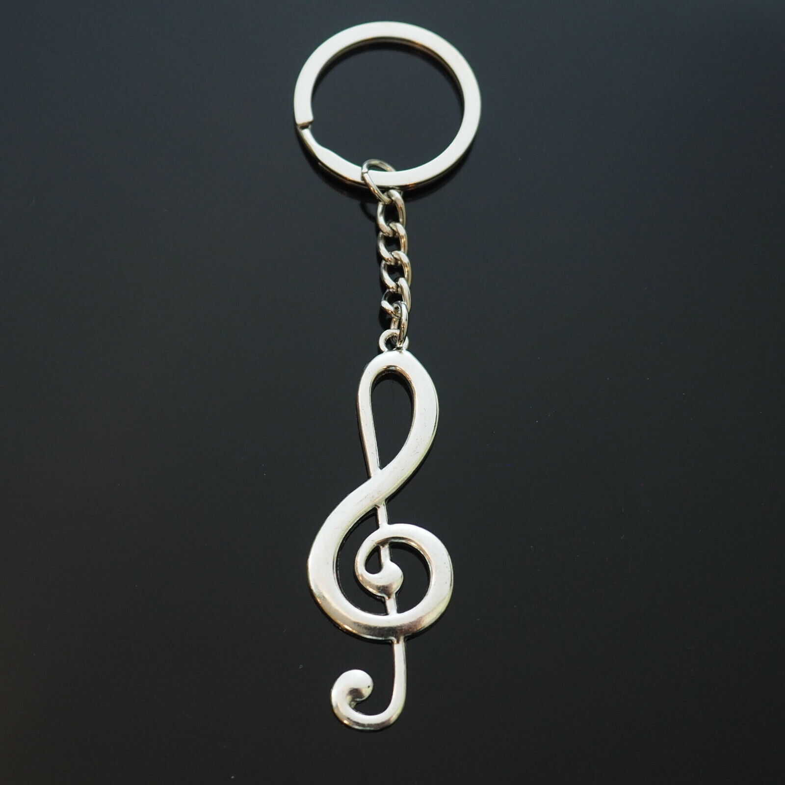 Treble Clef Keychain Silver Violin Guitar Piano Musical Note Gift Music Teacher