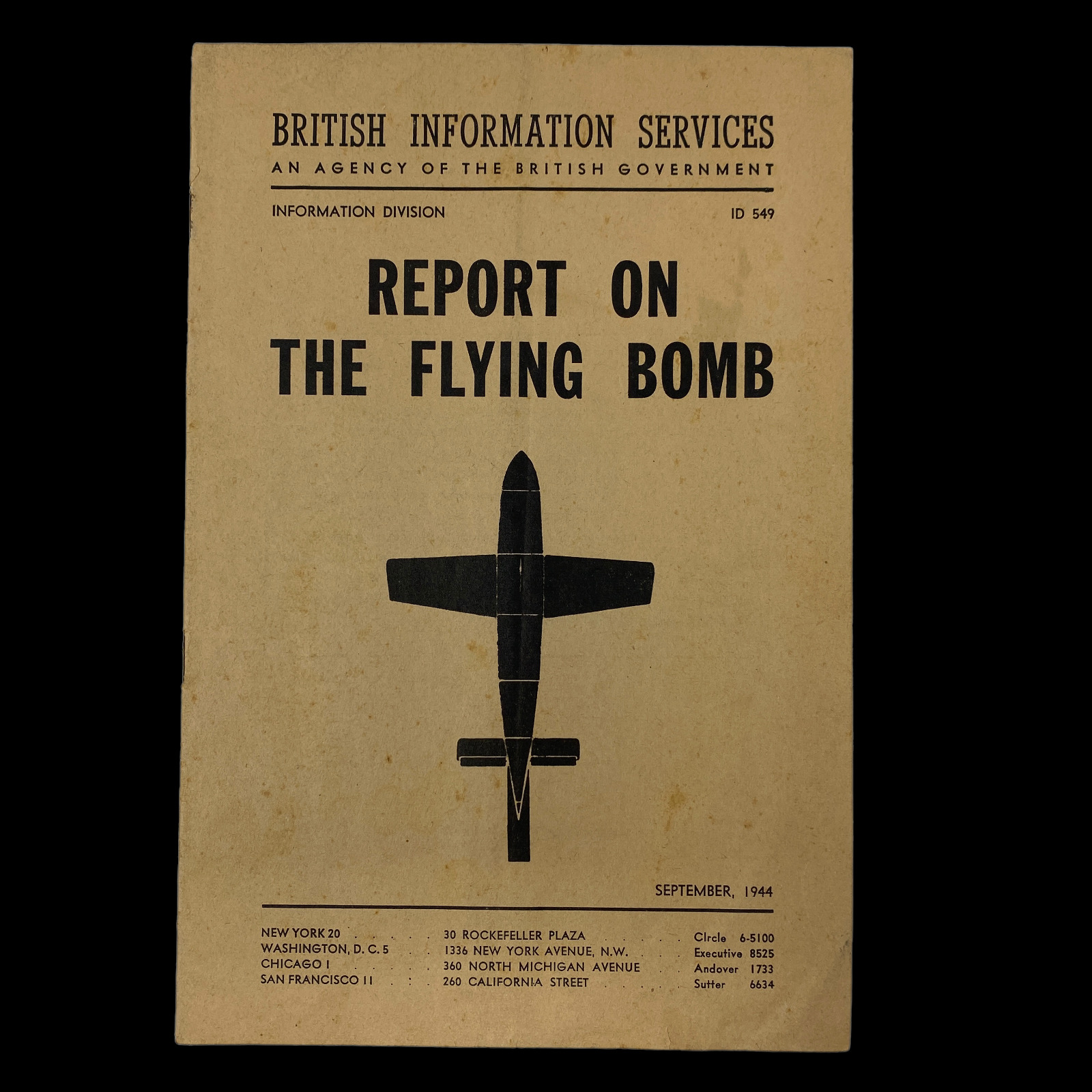 Original September 1944 WWII British Information Division Report on German V-1