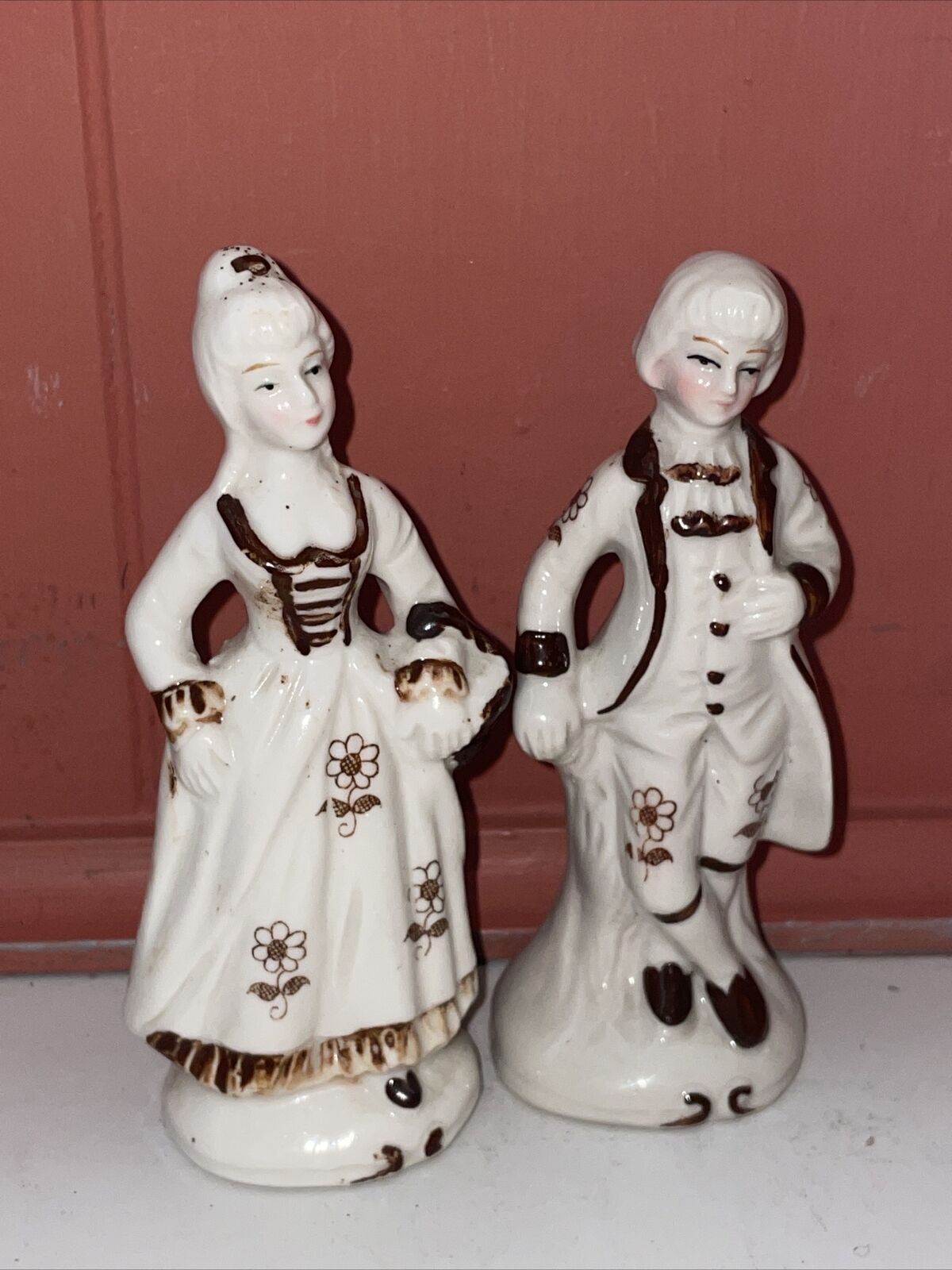 CHARITY SALE Victorian George & Martha Washington Couple Figurines Set ❤️blt39j5