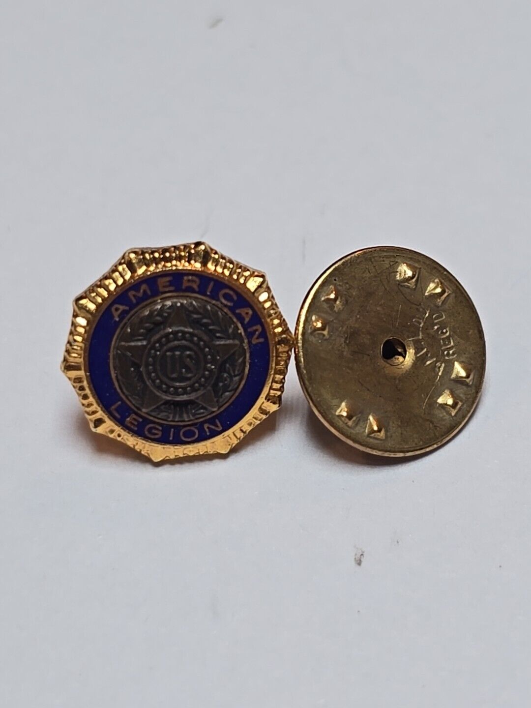 Vintage Official US American Legion Emblem Tie Tack Lapel Pin PAT. DE. 54296