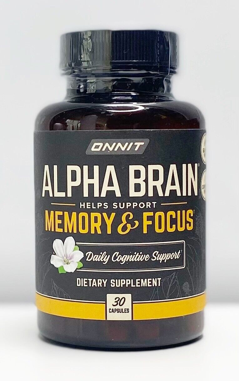 Onnit Labs Alpha Brain Memory & Focus Bottle 30 Capsules Caps Sealed MFG 08/20+