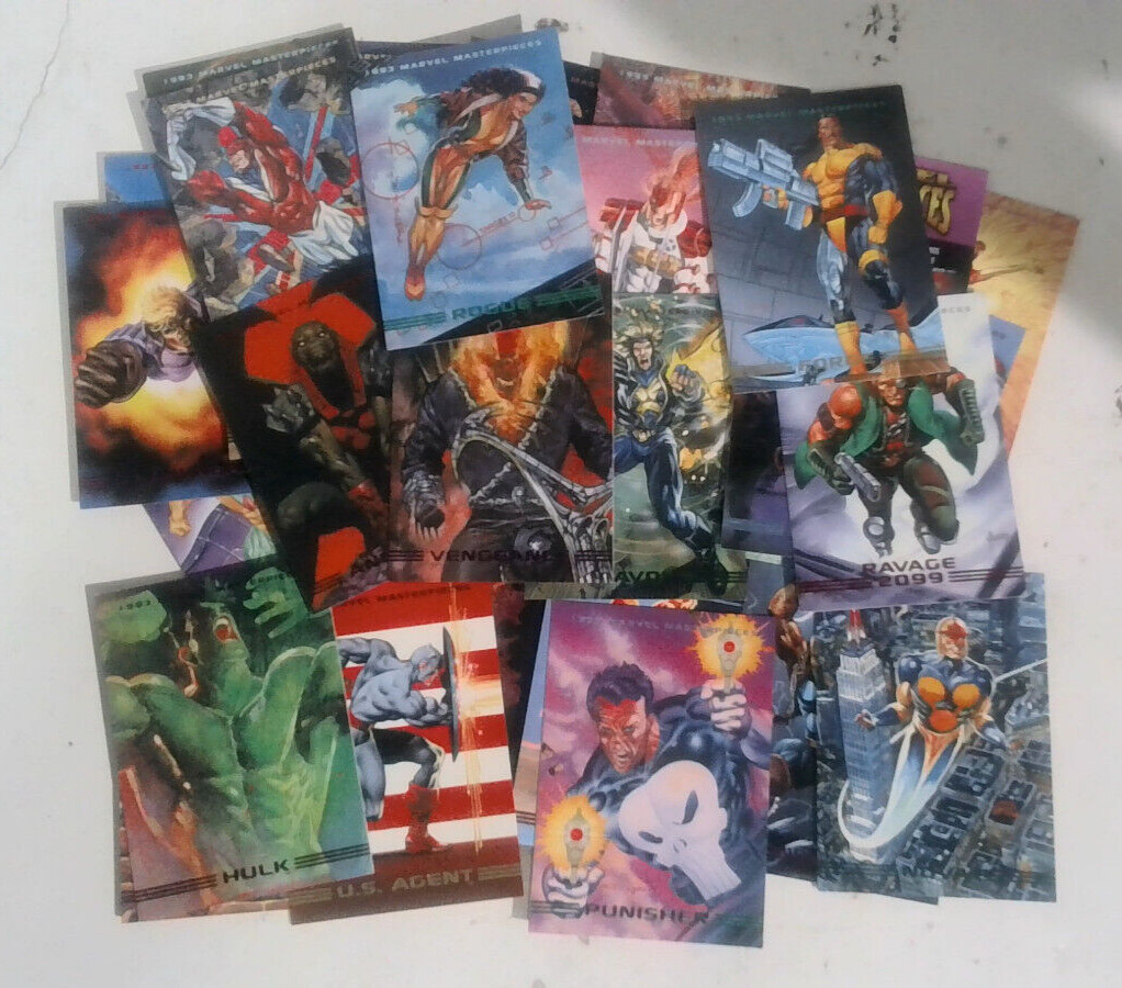 1993 Marvel Masterpieces Lot Of 35 Cards VENGEANCE Hulk HUMAN TORCH Vision MINT
