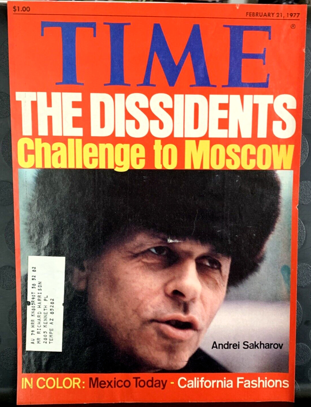 Time Magazine Cover Page Wall Art The Dissidents Challenge to Moscow Feb 21 1977