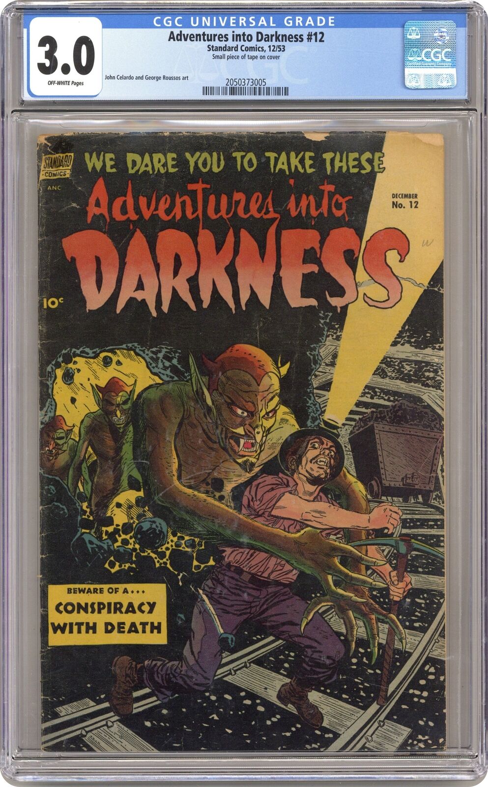 Adventures into Darkness #12 CGC 3.0 1953 2050373005