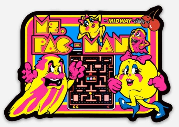 Atari Midway Ms.Pac-Man Custom MAGNET for Fridge Toolbox Ms.Pac Man Classic Game