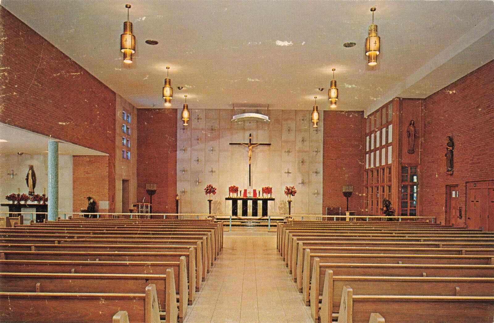 St. Denis Church Interior Versailles Ohio Postcard A546