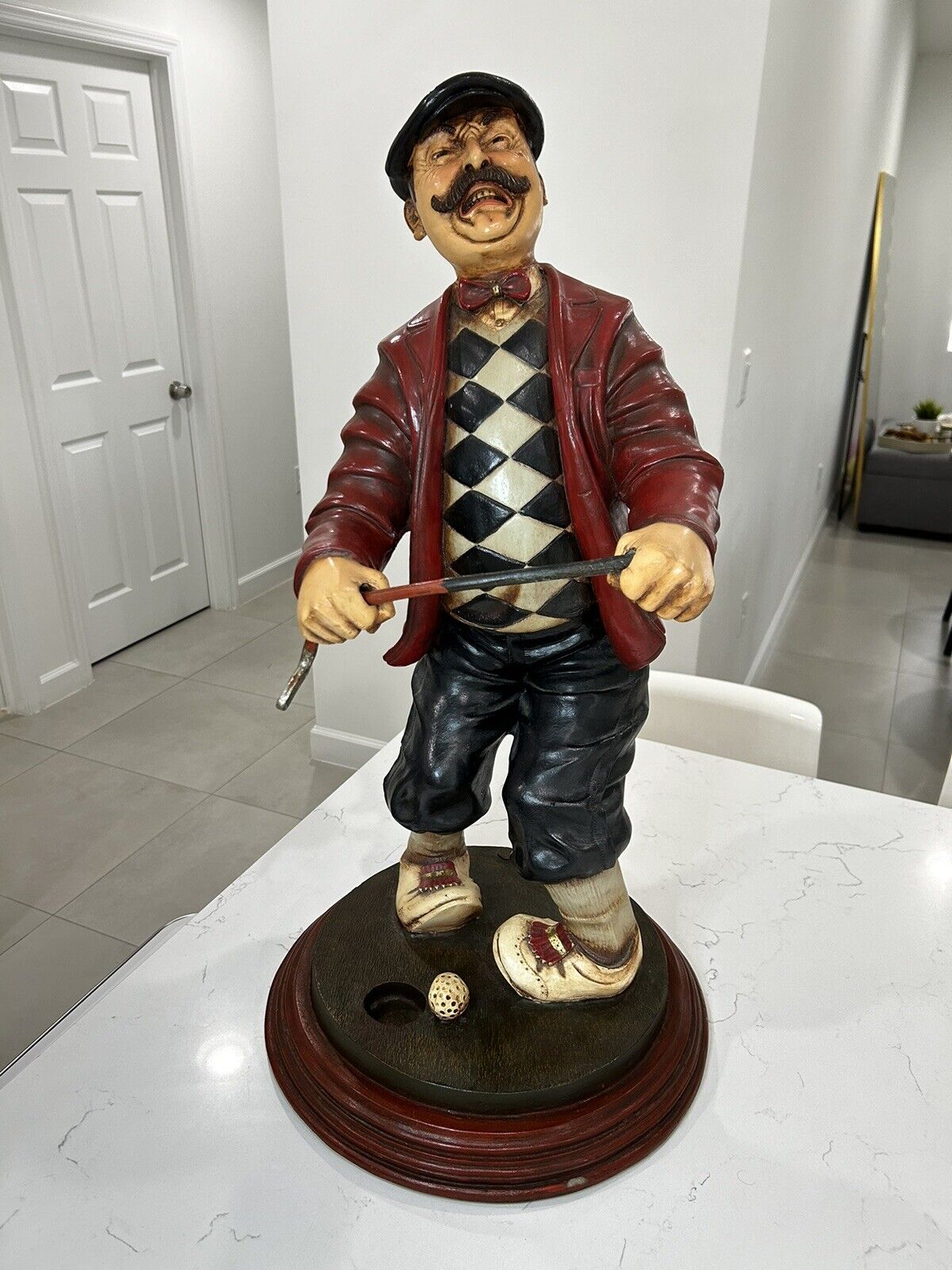 Missed by Peter Mook Angry Golfer Statue Sculpture Free Standing Art