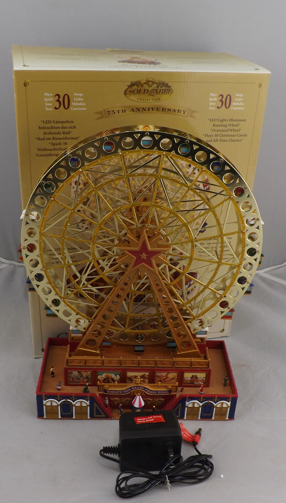 Mr. Christmas Gold Label World's Fair Grand Ferris Wheel Plays 30 Songs READ 