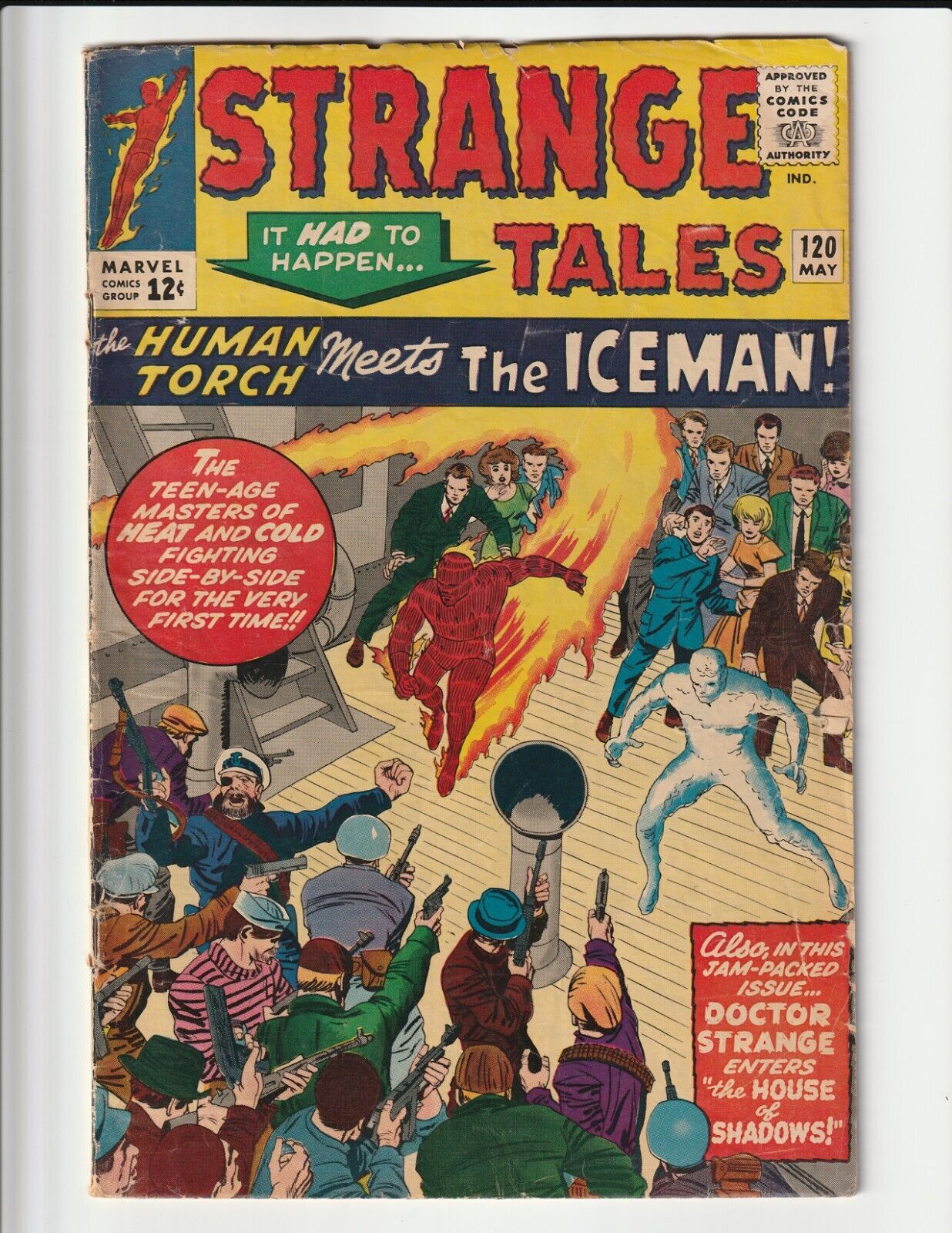 STRANGE TALES #120 (1964) FIRST TEAM UP OF HUMAN TORCH & ICEMAN MARVEL STAN LEE
