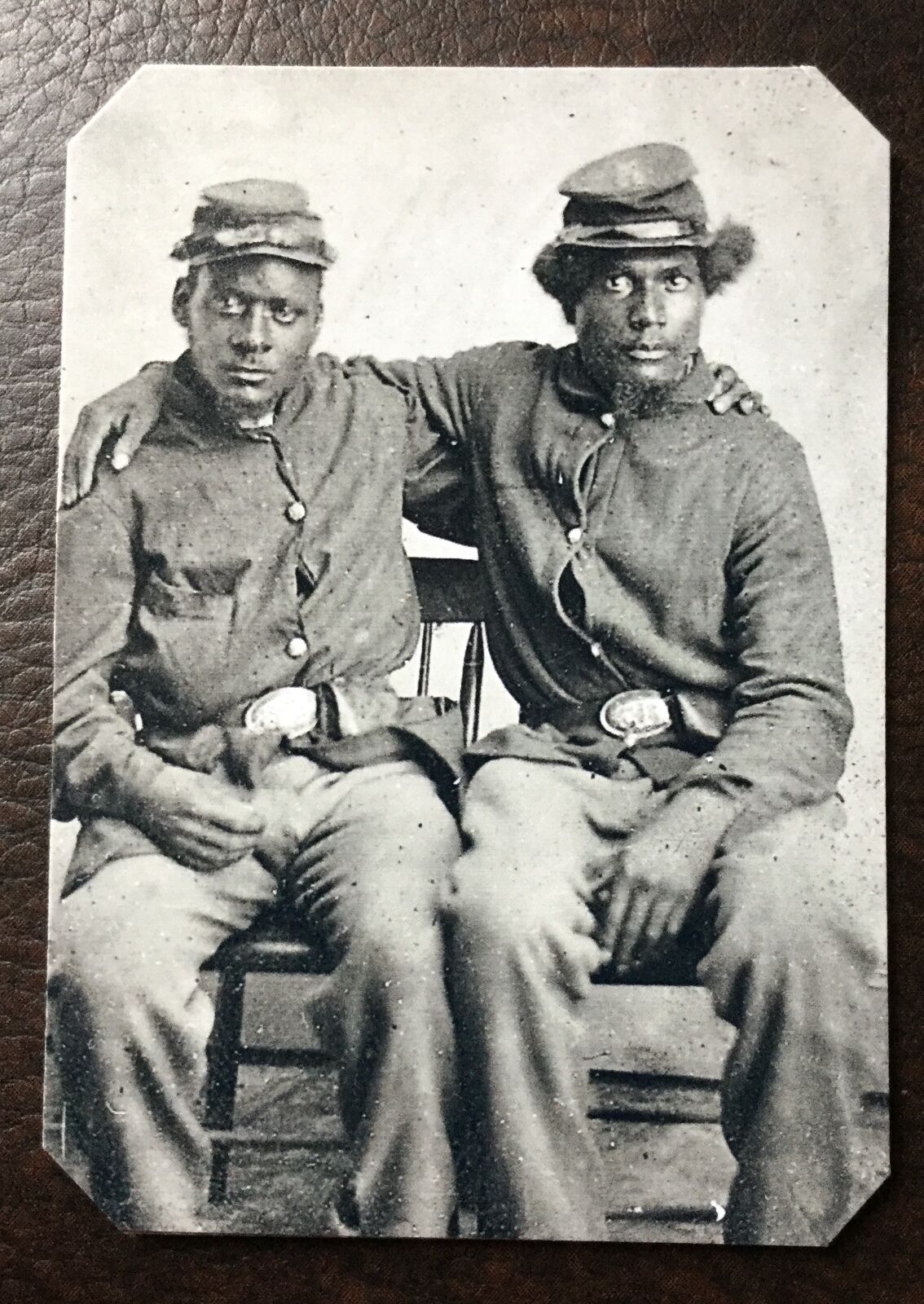 civil war 2 African Americans  soldiers tintype #C020RP