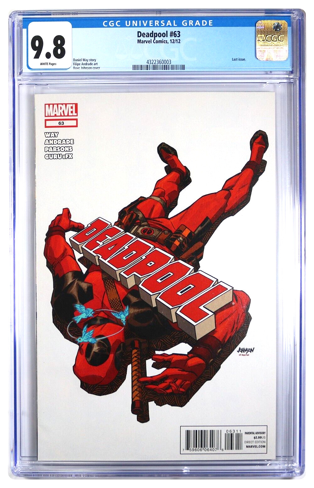 Deadpool #63 Last Issue 2012 CGC NM/MT 9.8 White Pages 4251908003