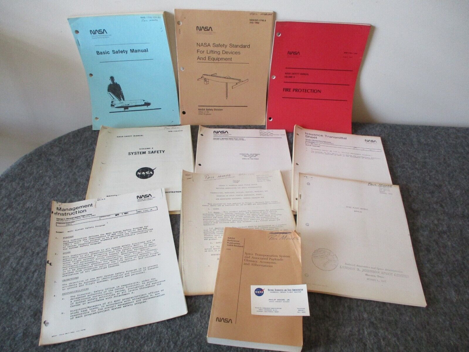 NASA MSFC JSC SPACE SHUTTLE SAFETY REPORTS/MANUALS/TECHNICAL&OFFICE MEMOS SET-10