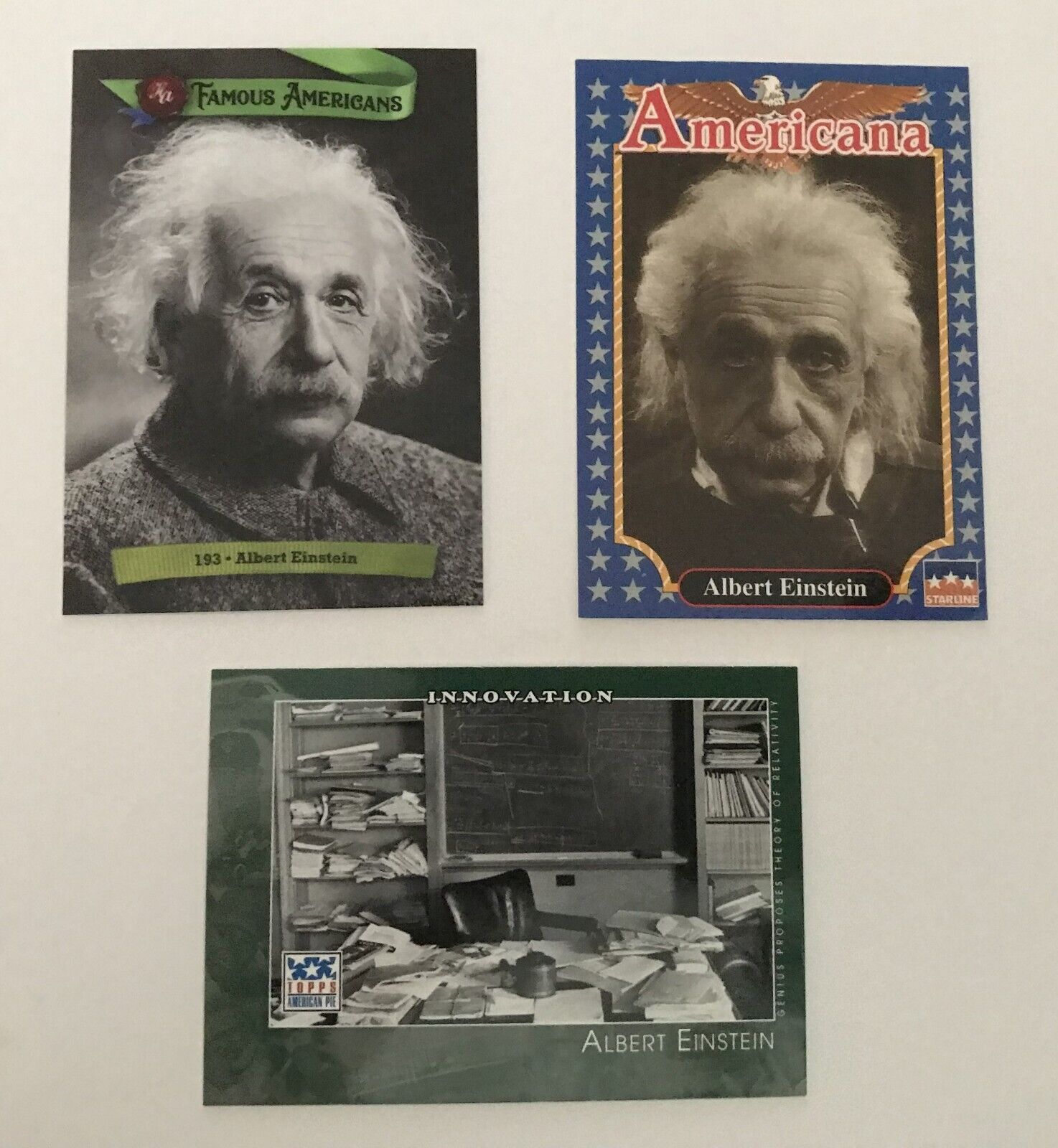 Albert Einstein   Collector Cards , 3  different