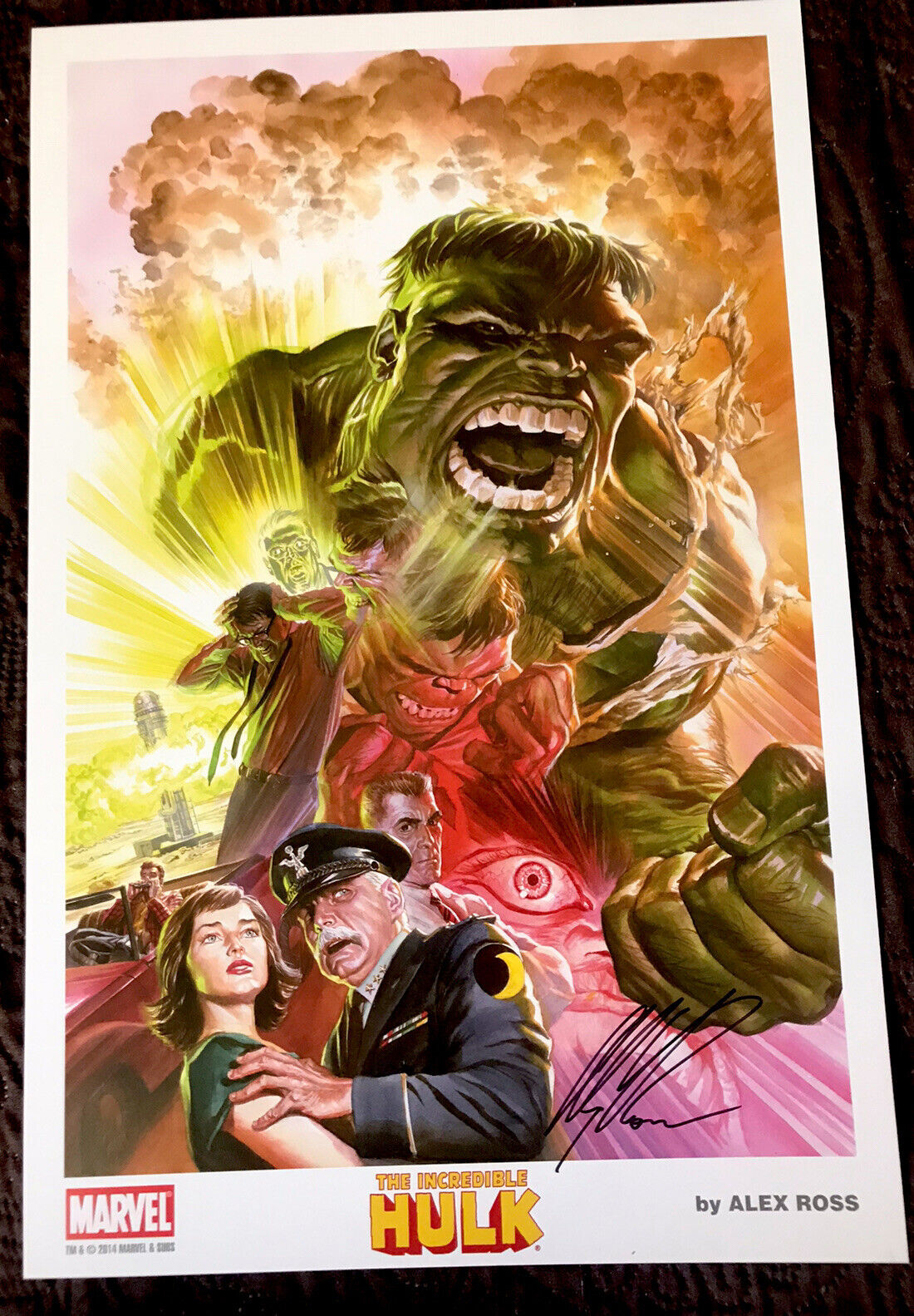 Marvel The Incredible HULK Art Print SIGNED Alex ROSS   11” X 17” 2014
