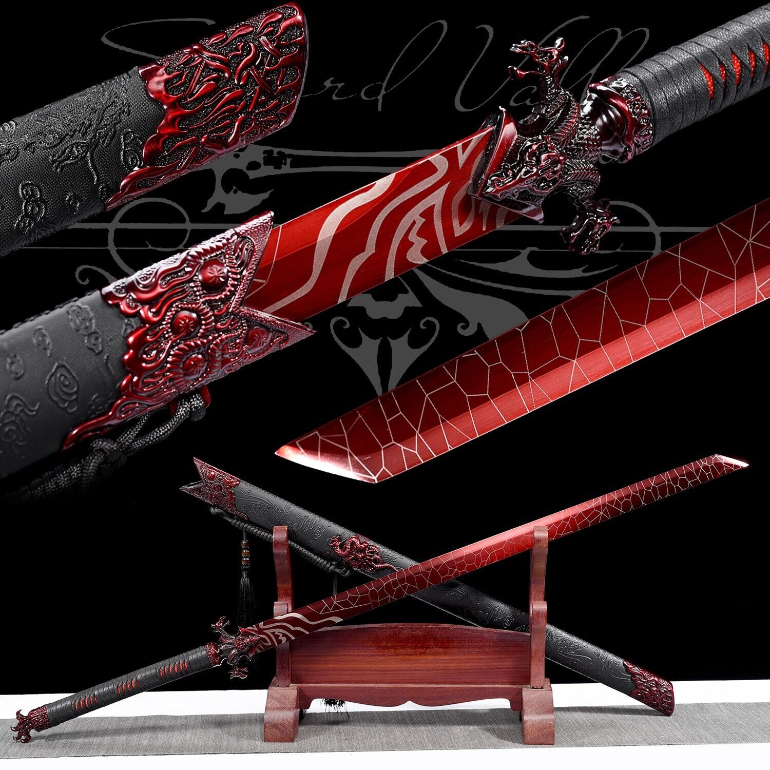 Handmade Sword/Real Katana/Full Tang Blade/High Manganese Steel/Anime Weapon