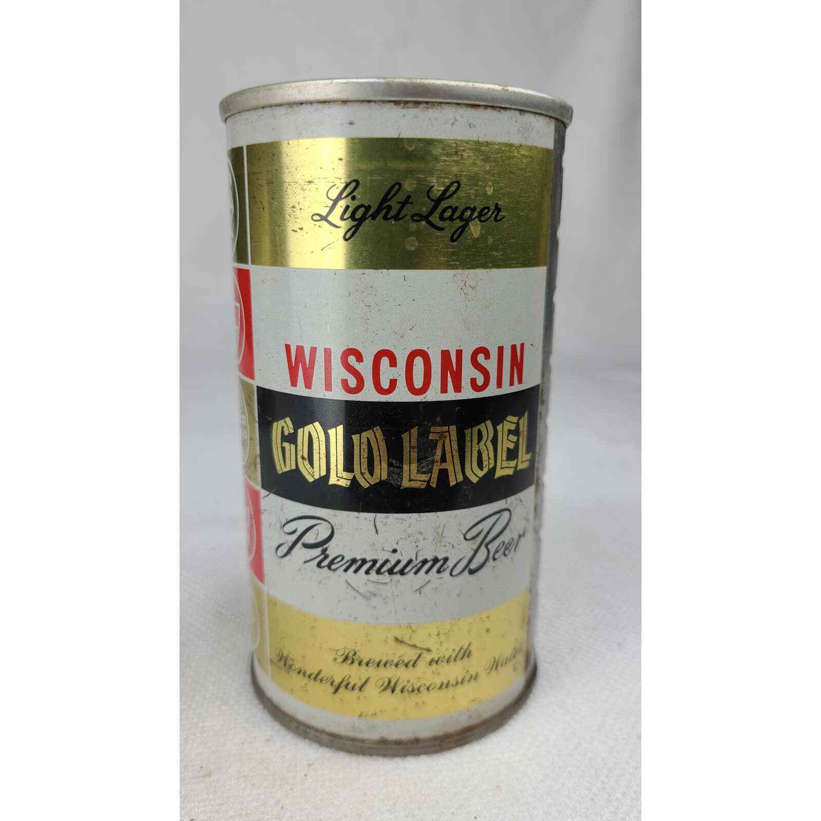 Wisconsin Gold Label Premium Beer Jos Huber Brewing Monroe WI Pull Tab Can EMPTY
