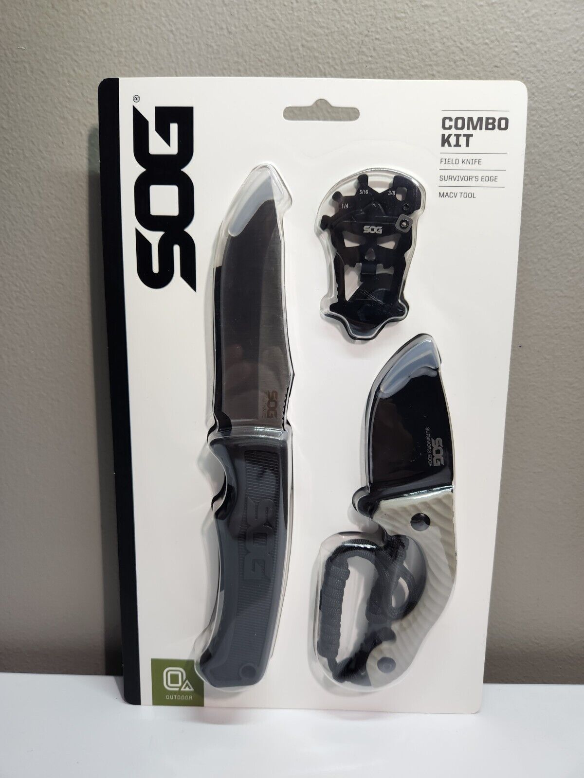 SOG Combo Kit Sog Field Knife Sog Survivors Edge MacV Tool - Fixed Blade Set NEW
