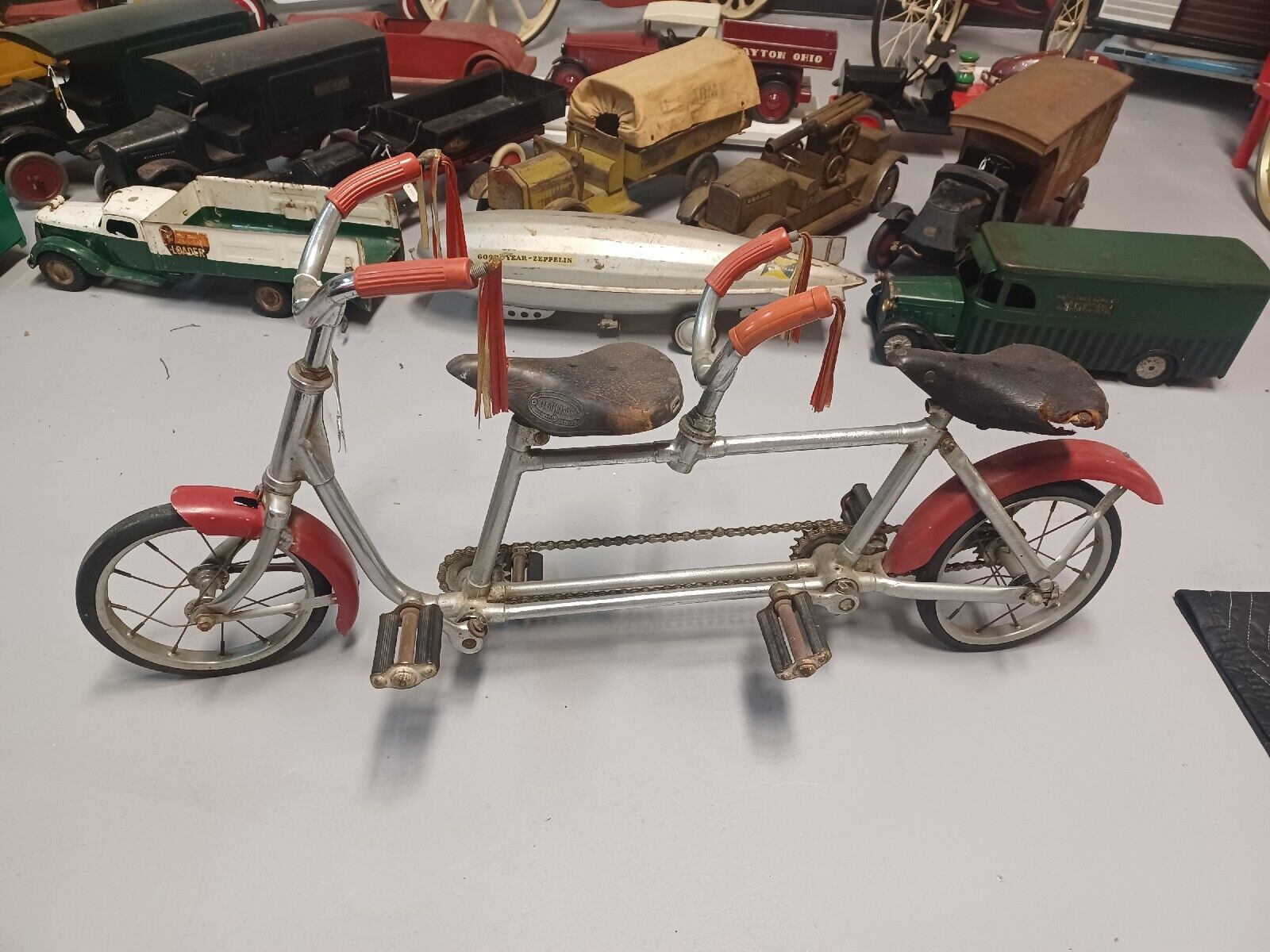 Rare, Custom Vintage Tandem Bike Clown Monkey / Chimp Circus Pocket Bicycle 