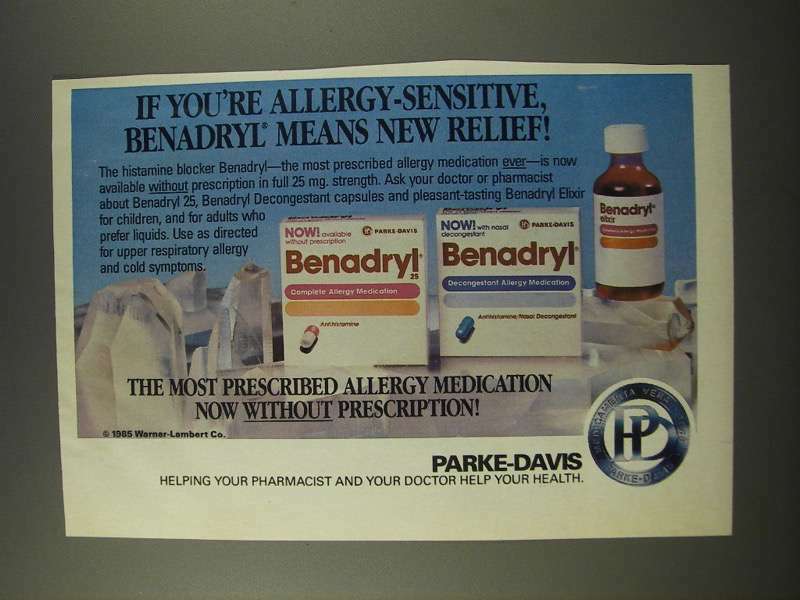 1986 Parke-Davis Benadryl Ad - If You're Allergy-Sensitive
