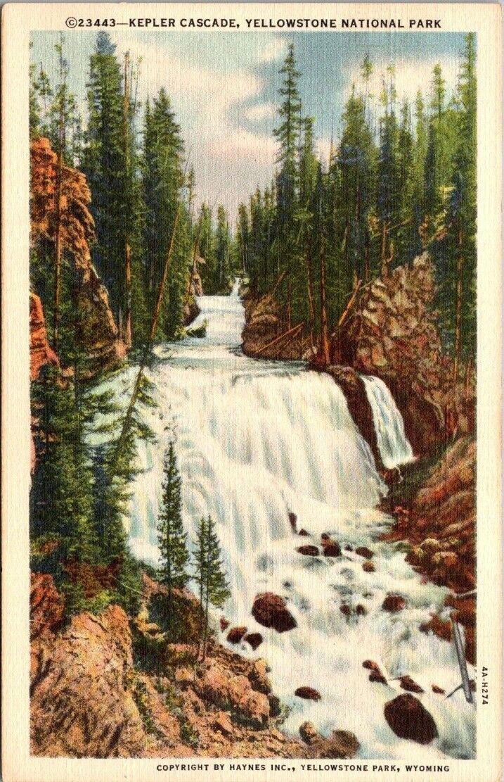 Postcard Kepler Cascade Yellowstone National Park