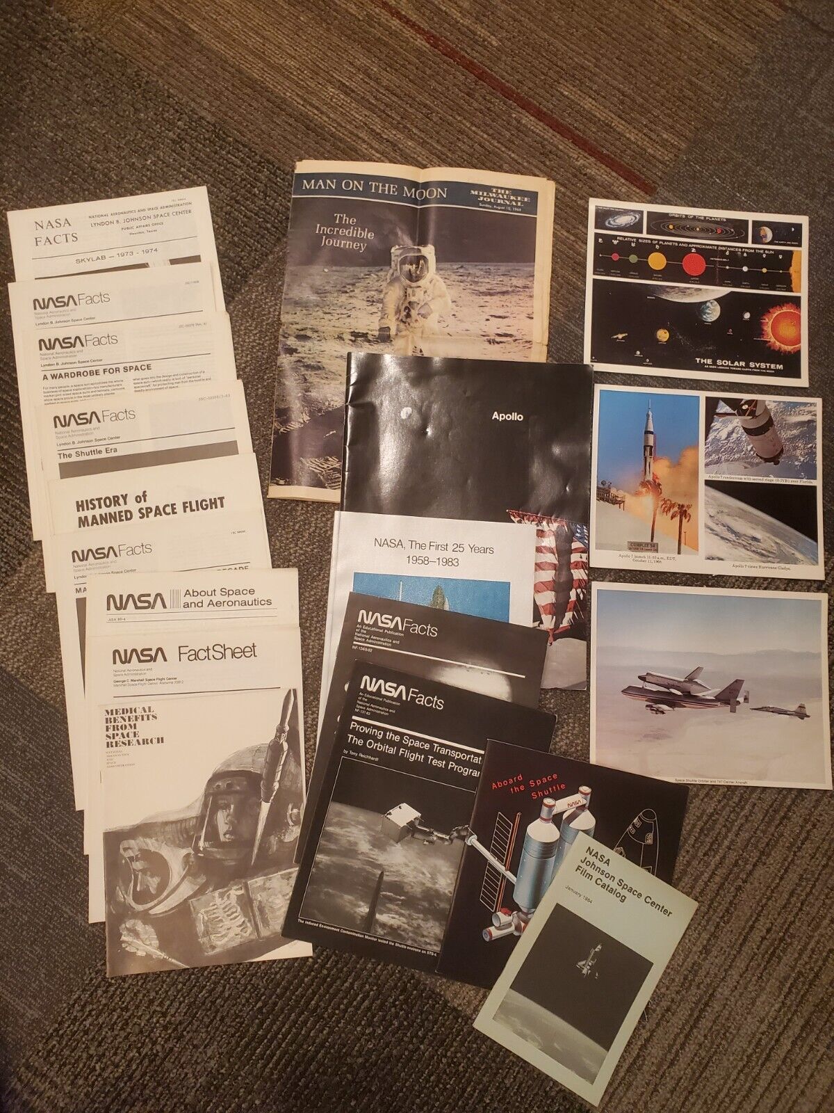 Vintage NASA, Space Related, Papers, Magazines Lot