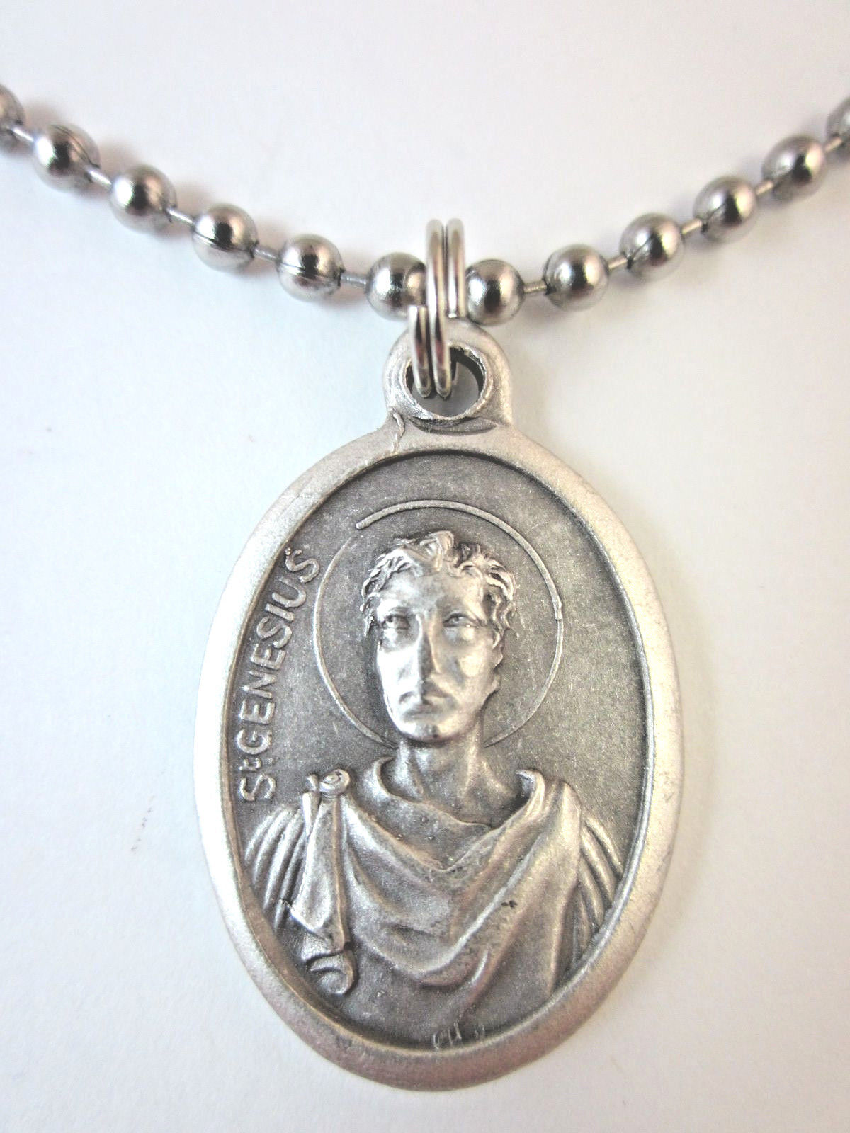 St Genesius of Rome Medal Pendant Necklace 24\