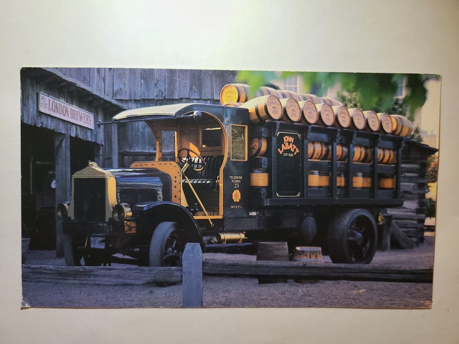 Vintage Dealer Dealership Card Retro Labatt\'s 191 Antique Keg Truck
