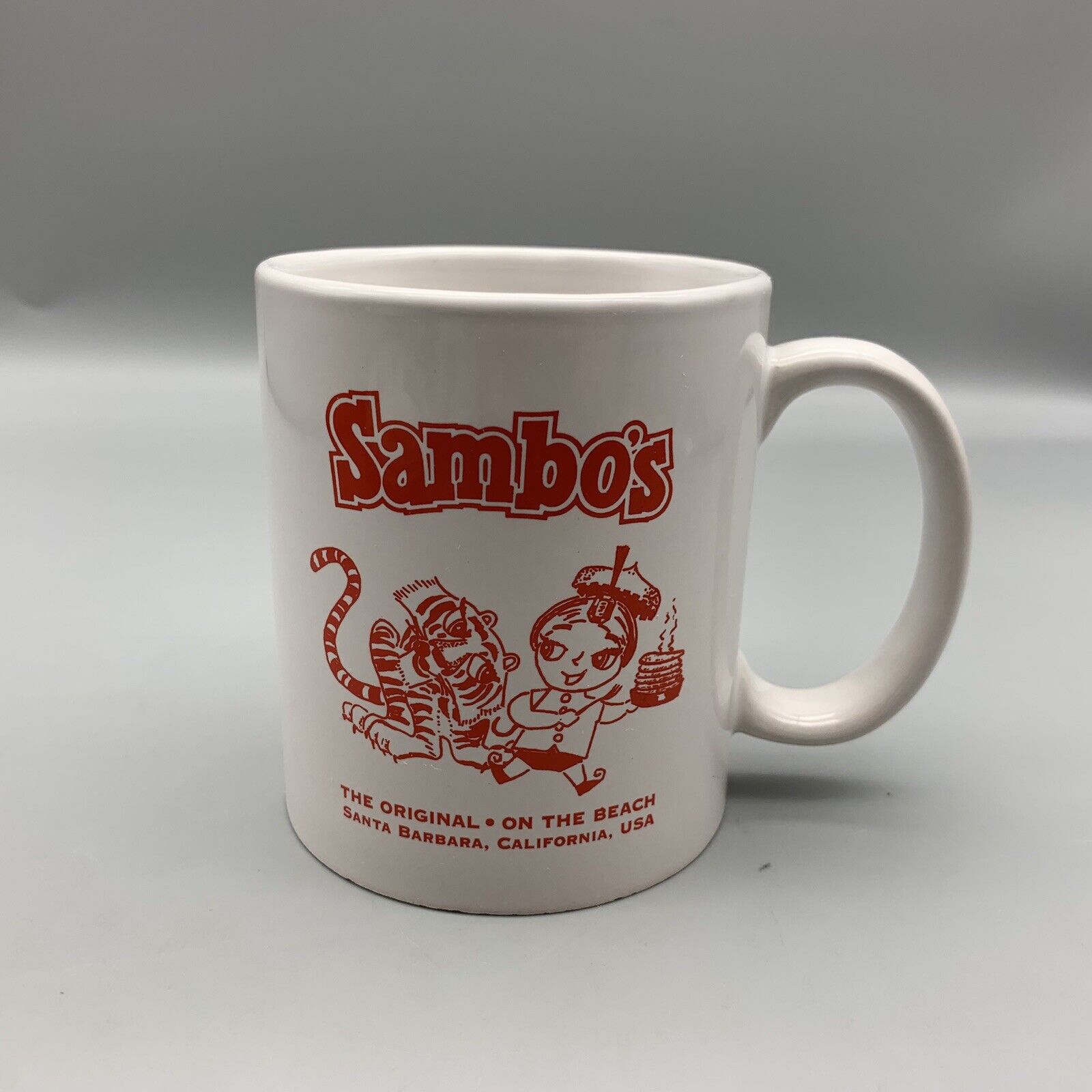 Vintage Sambo's Restaurant Coffee Mug Cup 12 Oz Advertising Santa Barbara Ca 