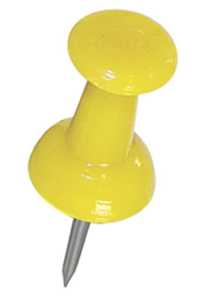Case Lot (72) Yellow Push Pin 25-Pack