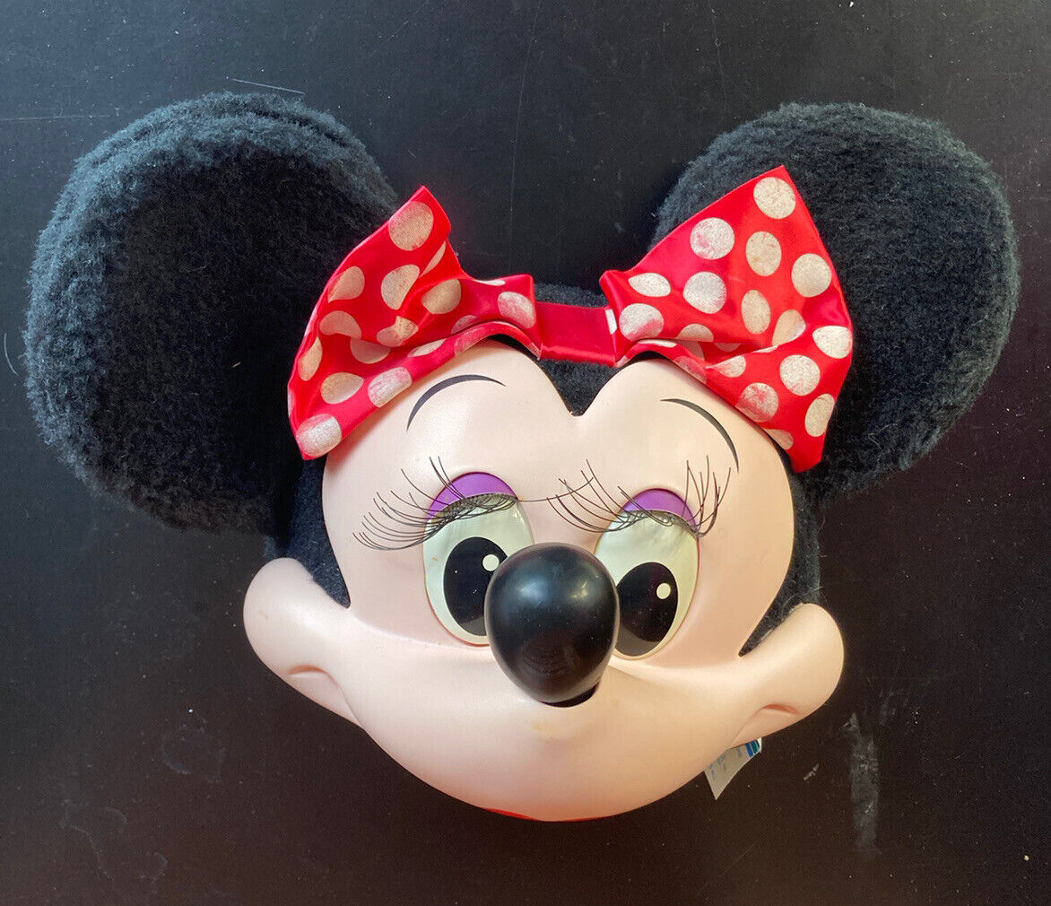 Minnie Mouse Hat Plastic Face Trucker Snapback Mesh Hat date stamped 1992
