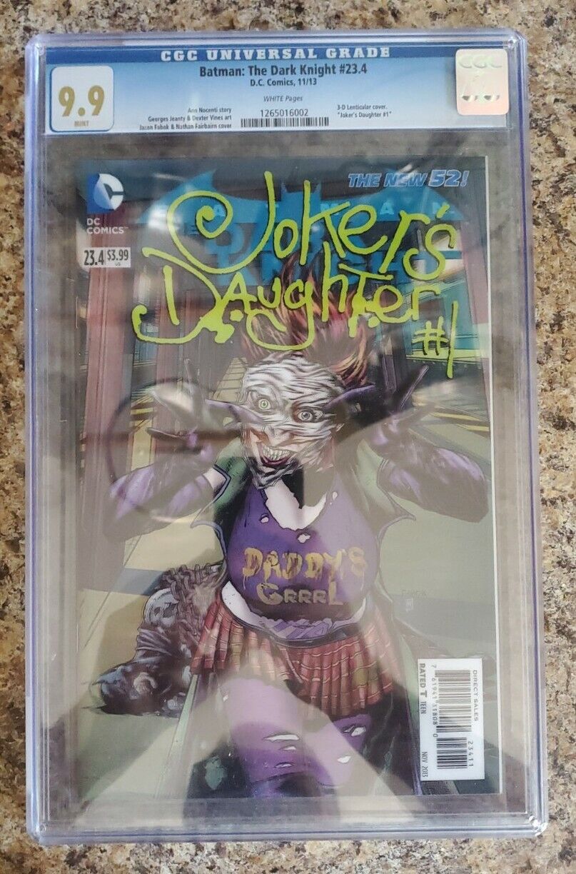 Batman: The Dark Knight # 23.4 CGC 9.9 3-D Lenticular Cover. Joker\'s daughter.