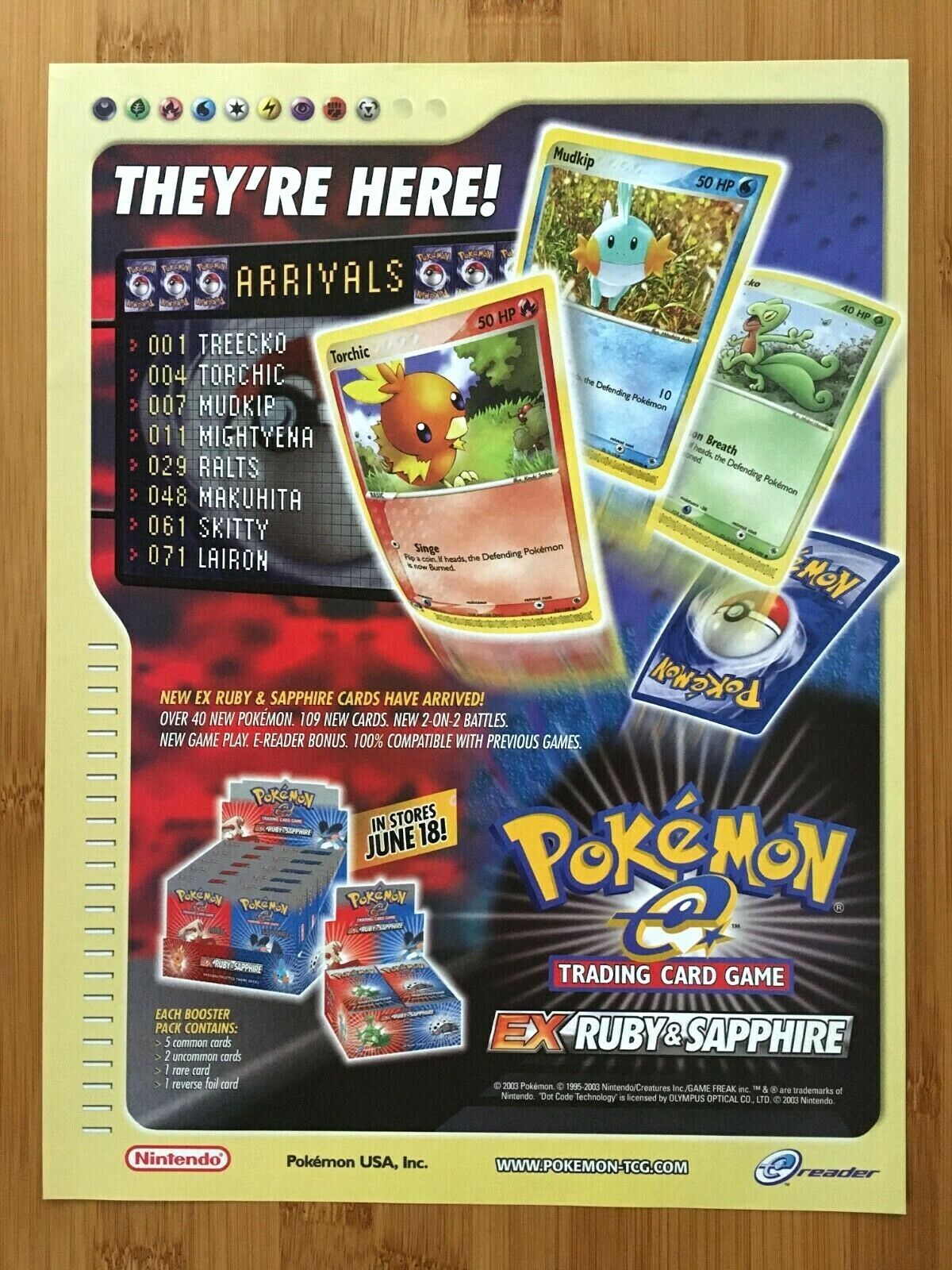 2003 Pokemon EX Ruby & Sapphire Trading Cards Print Ad/Poster Official Promo Art