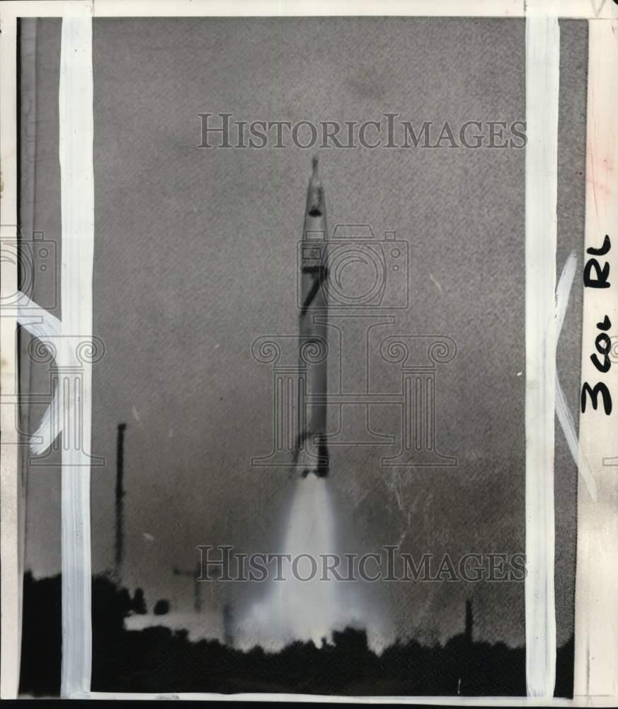 1958 Press Photo Jupiter-C missile carrying Army\'s Explorer III satellite, FL