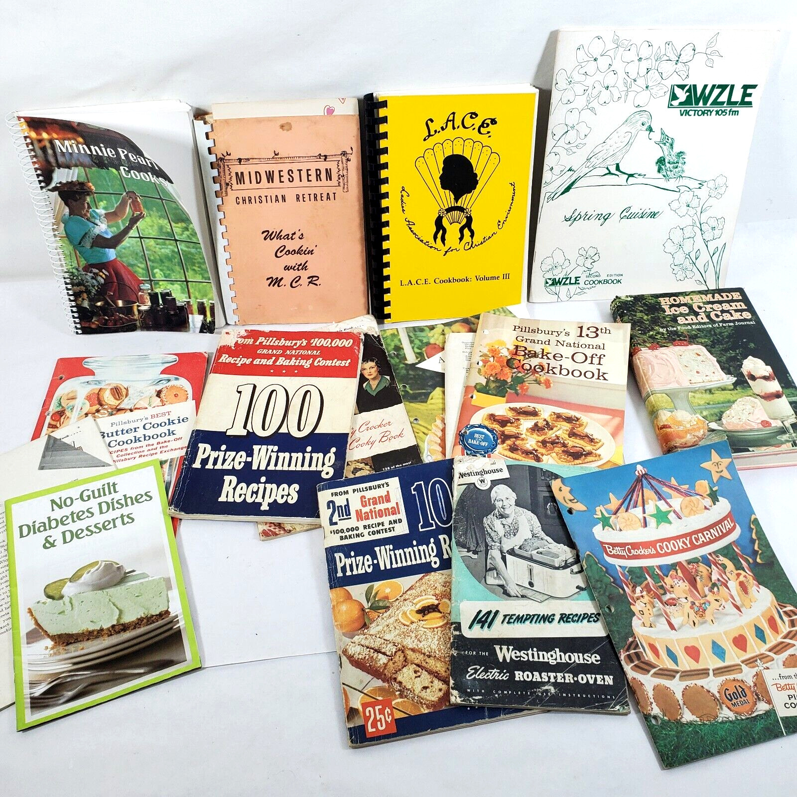 Vintage Cookbook Pamphlet Lot Pillsbury Minnie Pearl Diabetes Betty Crocker