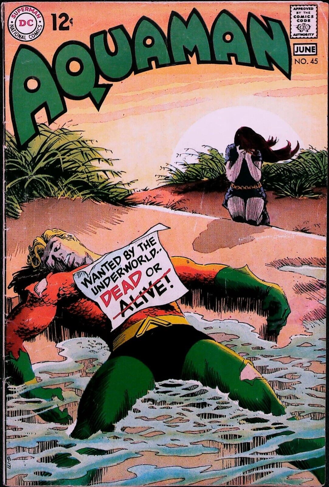 Aquaman #45 Vol 1 (1969) - DC - CENTERFOLD IS DETACHED - Good Range