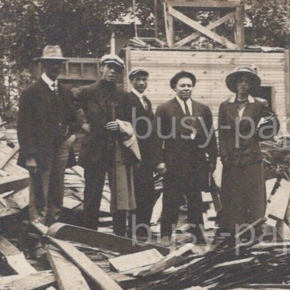 1912 RPPC Tornado Ruins Natural Disaster Long Branch Park Syracuse NY Postcard