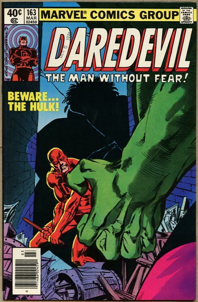 Daredevil #163-1980 fn+ 6.5 Hulk vs Daredevil / Frank Miller