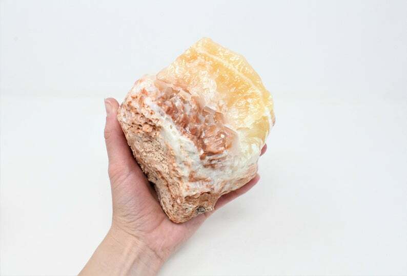 Red Calcite XL Rough Raw Chunk from Mexico, High Grade A Quality Healing Crystal