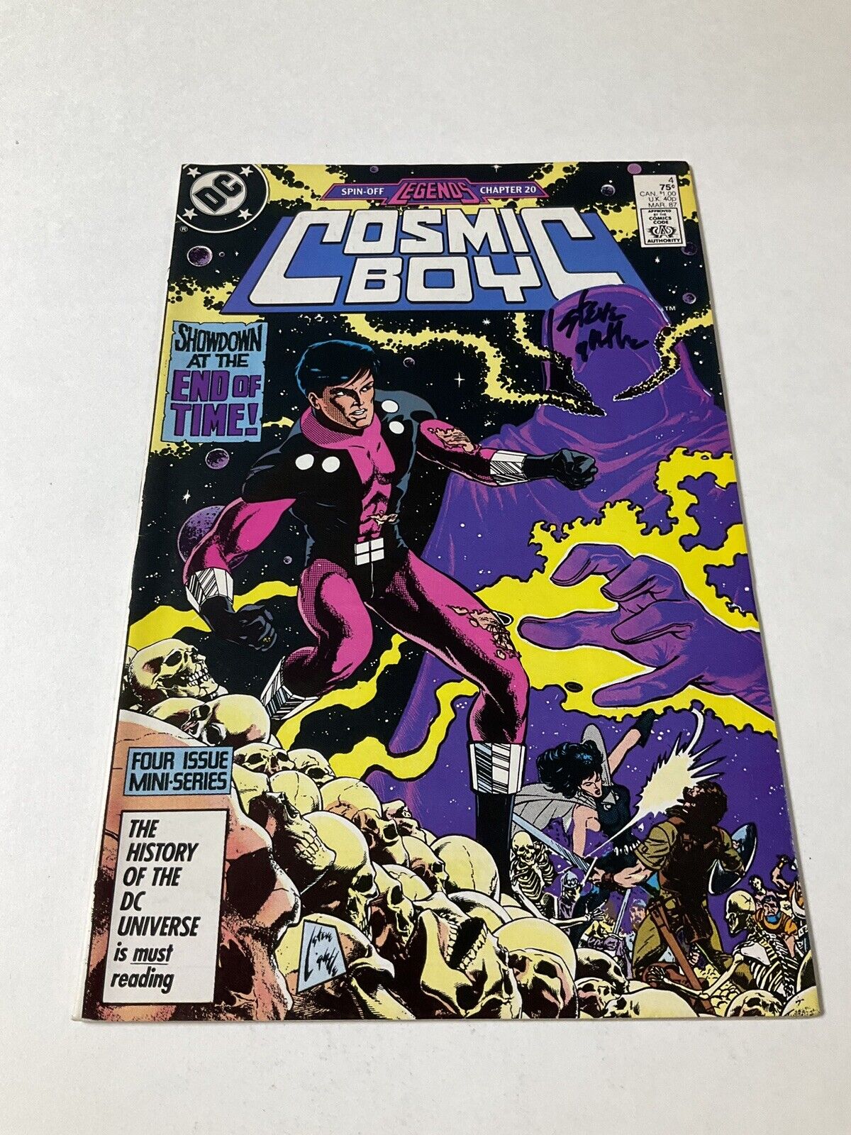 Cosmic Boy 4 Nm Near Mint Signed by Steve Lightle DC Comics