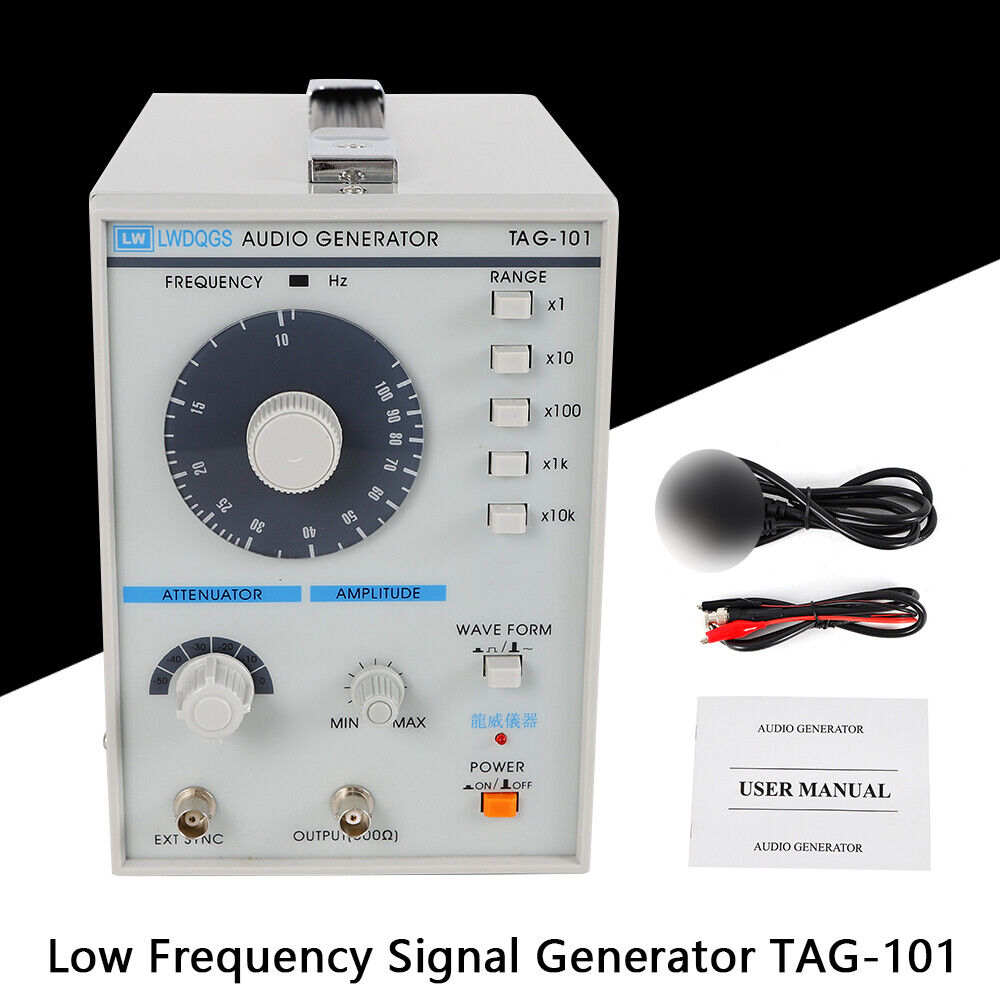 Sine/Square Waves 10Hz-1MHz Audio/Low Frequency Signal Generator+Power Cord 