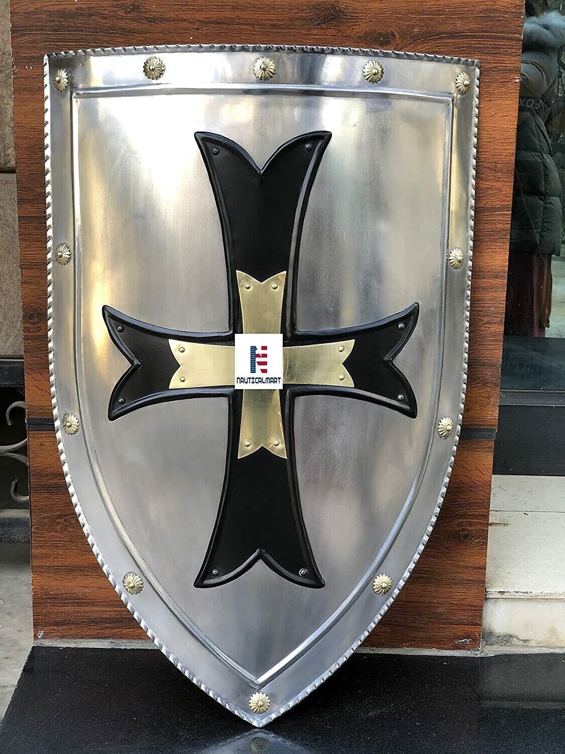 Christmas Medieval Crusader Steel Shield 18 Gauge Armor Templar Viking Bb05