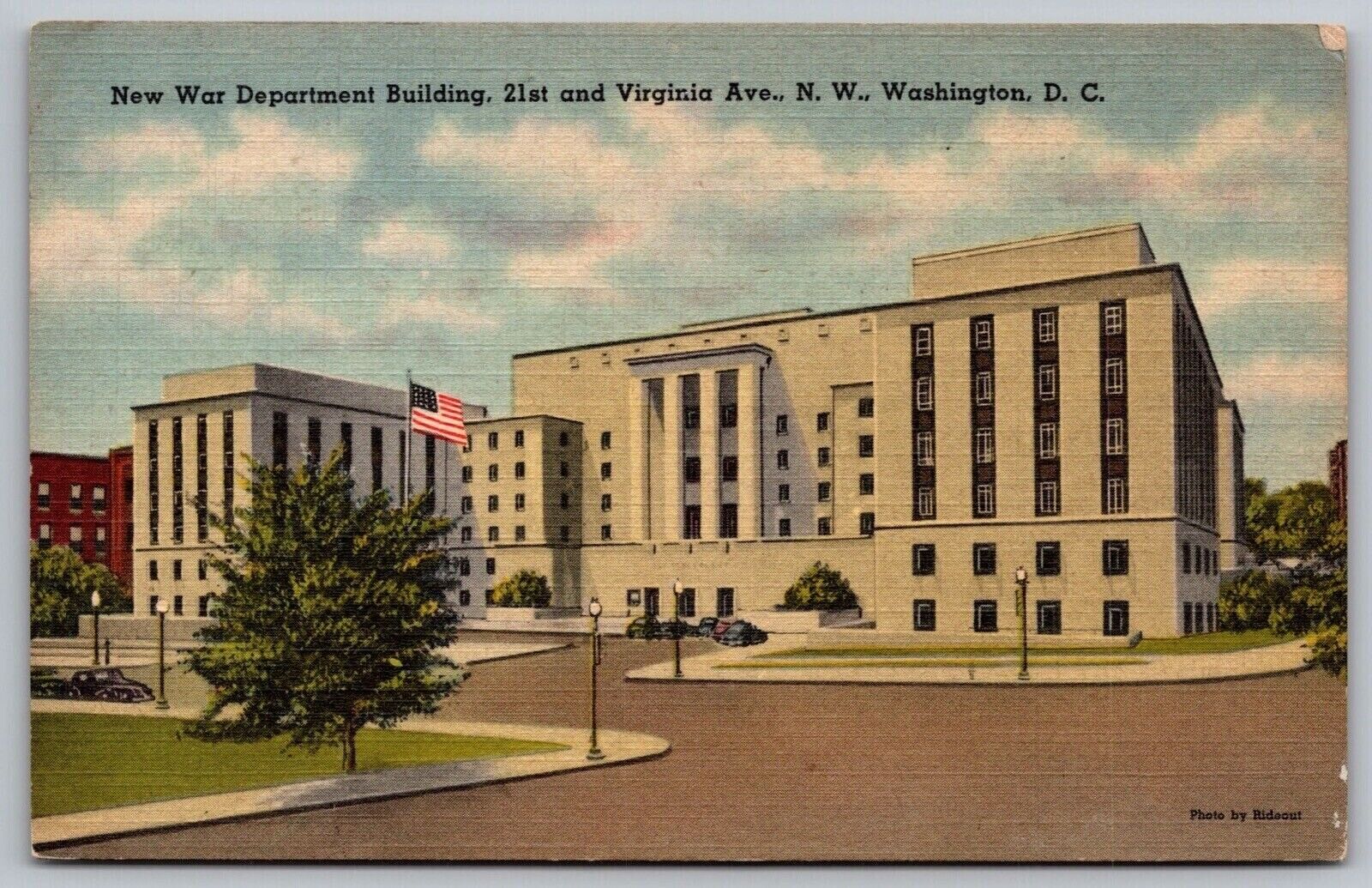 New War Department Building North West Washington DC American Flag VNG Postcard