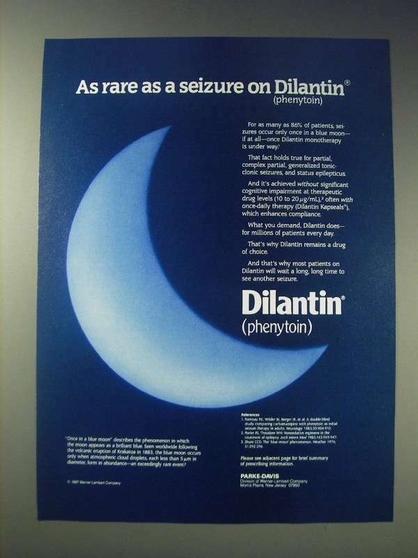 1989 Parke-Davis Dilantin Ad - As rare as a seizure on Dilantin