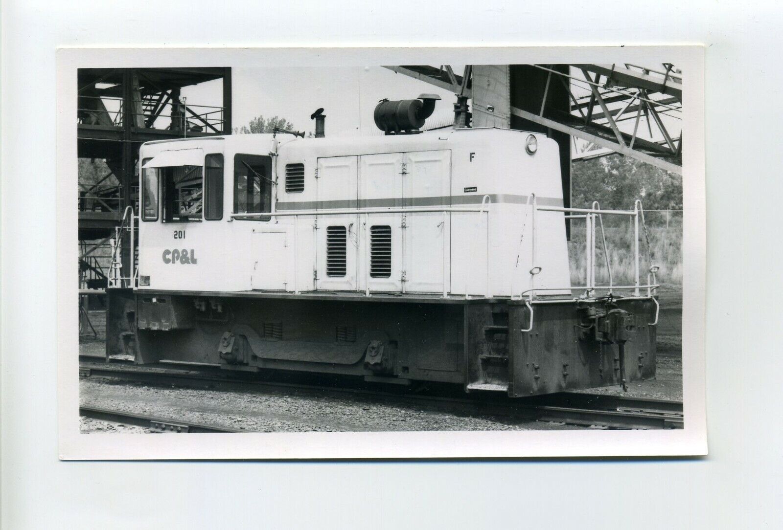 Moncure NC CP&L railroad locomotive , RPPC handmade photo postcard
