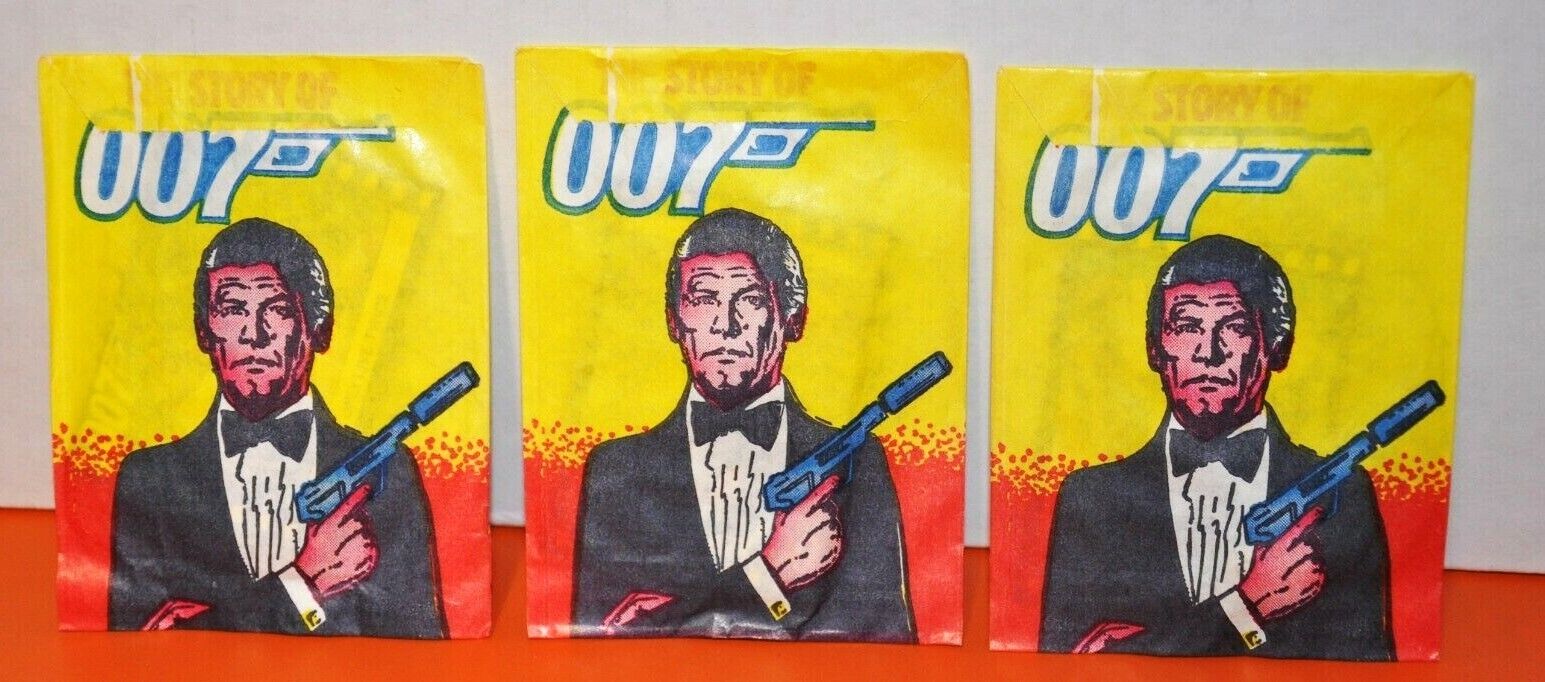 1984 Monty Gum The Story Of 007 James Bond Roger Moore Wax Pack