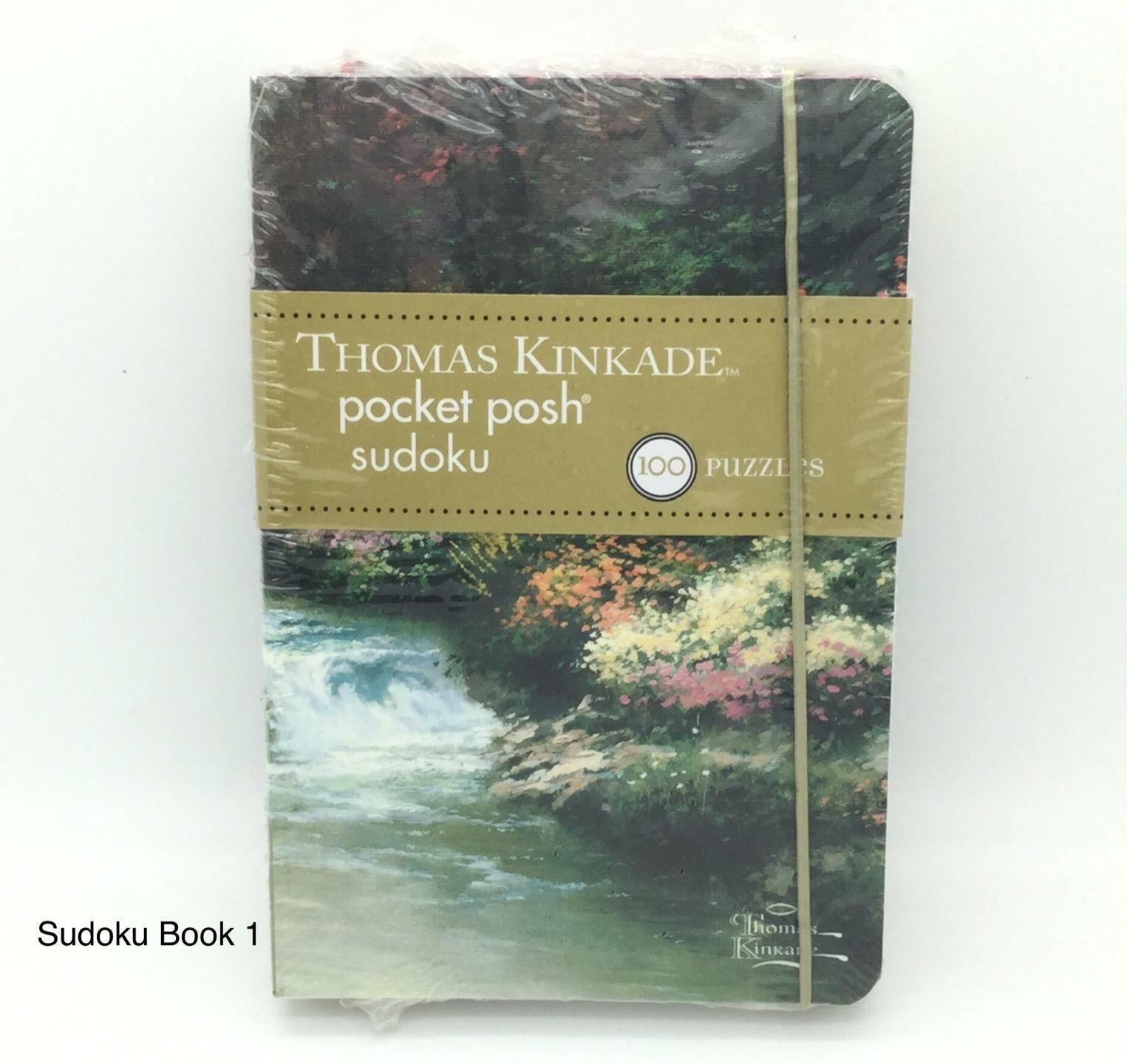 Thomas Kinkade Pocket Posh Sudoku Book 1 & 2 Set  : 100 Puzzles / Book