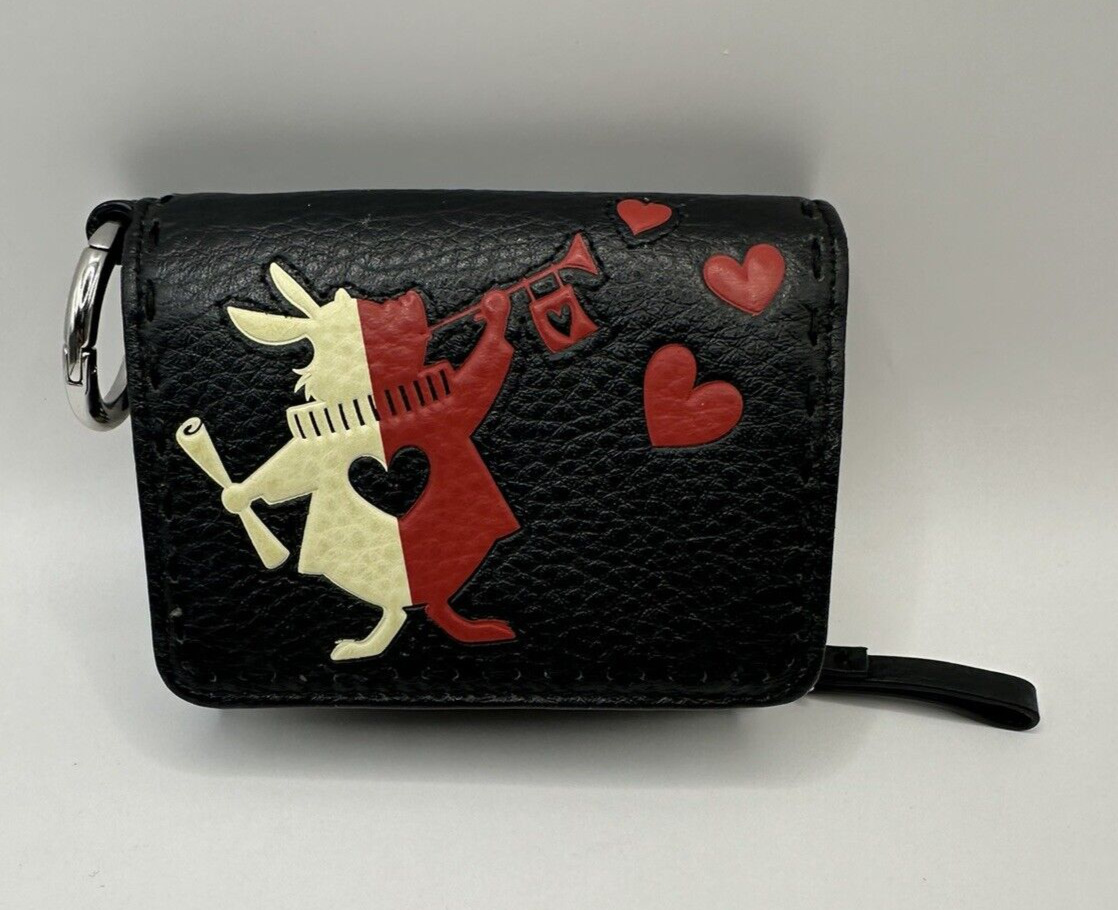Vera Bradley Mallory RFID Card Case Wonderland Genuine Leather, Disney Wallet
