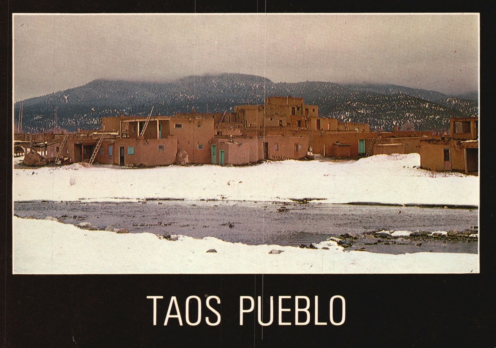 Vintage Postcard Ancient Taos Pueblo Oldest Community Architecture New Mexico