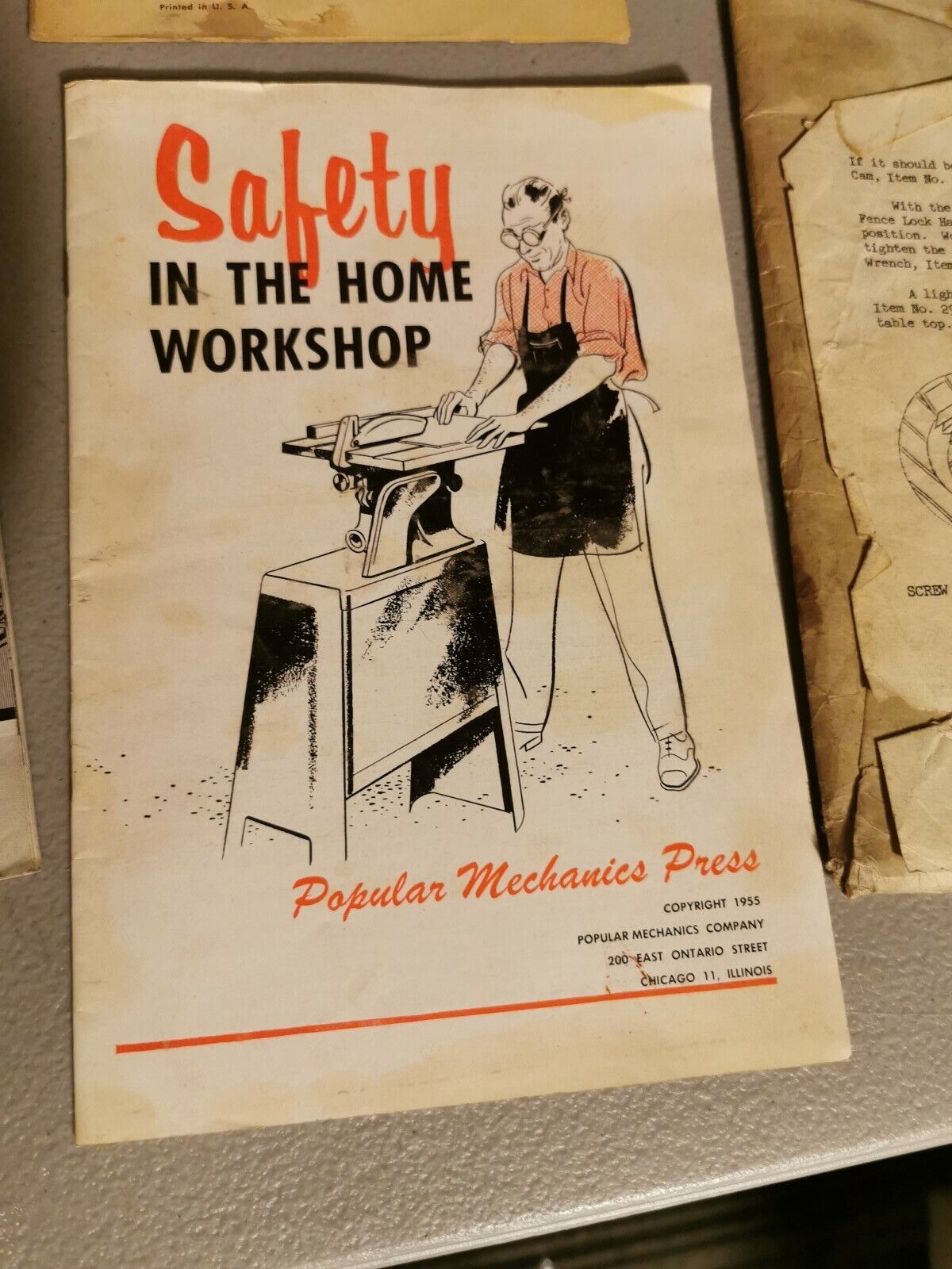 Safety in the Home Workshop 1955 Popular Mechanics Press and ephemera
