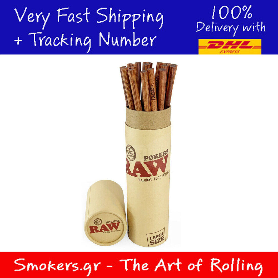 1x Piece RAW Wooden Poker Large